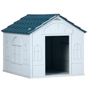 Weather-Resistant Plastic Dog House for Medium Dogs