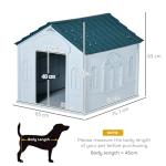 Weather-Resistant Plastic Dog House for Medium Dogs