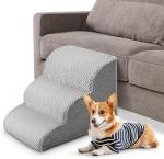 3-Step Non-Slip Dog Stairs with Plush Cover