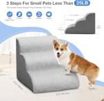 3-Step Non-Slip Dog Stairs with Plush Cover