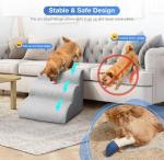 3-Step Non-Slip Dog Stairs with Plush Cover