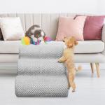 3-Step Non-Slip Dog Stairs with Plush Cover