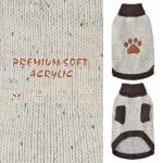Brown Paw Pattern Medium Turtleneck Dog Sweater