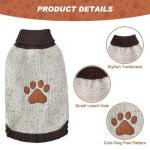 Brown Paw Pattern Medium Turtleneck Dog Sweater