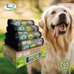 500 Doggy Bags with Tie Handles - Extra Strong