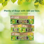 500 Doggy Bags with Tie Handles - Extra Strong