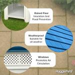 HugglePets Weatherproof Dog Kennel with Window, Grey Roof