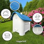 HugglePets Weatherproof Dog Kennel with Window, Grey Roof