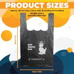 500 Black Dog Waste Bags with Tie Handles