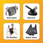 500 Black Dog Waste Bags with Tie Handles