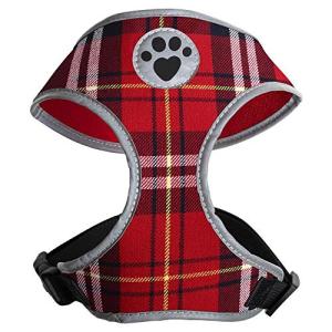 Sweat-Proof Tartan Dog Harness with Reflective Piping
