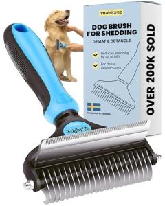MalsiPree 2-in-1 Dog Grooming Brush for Shedding