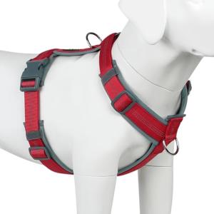 Adjustable No Pull Dog Harness with Padding - Red