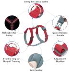 Adjustable No Pull Dog Harness with Padding - Red