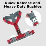 Adjustable No Pull Dog Harness with Padding - Red