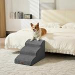 Dripex 3-Step Non-Slip Dog Stairs - Grey