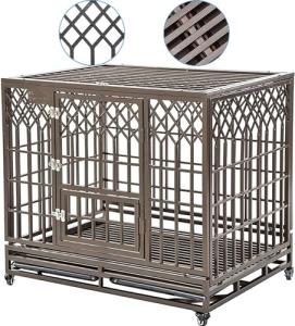 42" Heavy Duty Dog Crate Indoor/Outdoor Metal Kennel