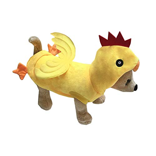 Rooster Cosplay Costume for Dogs and Cats, Small, Yellow