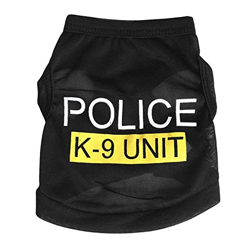 Black Police K9 Dog Pet Puppy Vest Top