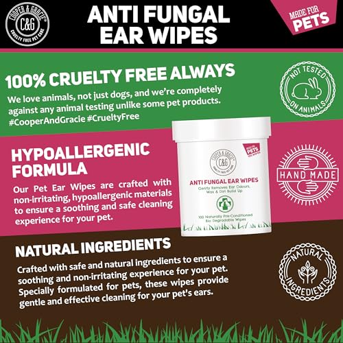 Biodegradable Ear Wipes for Dogs & Cats