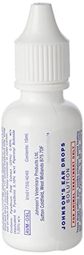 Johnsons Veterinary Ear Drops, 15 ml (Clear)