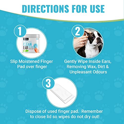 Ear Cleaning Finger Wipes for Dogs | Aloe & Witch Hazel Infused