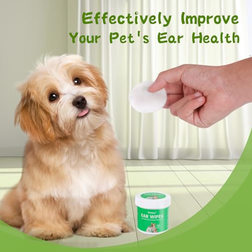 Plant-Based Dog Ear Wipes (150 Pads) for Itching & Wax