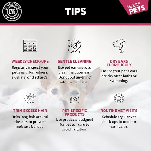 Biodegradable Ear Wipes for Dogs & Cats