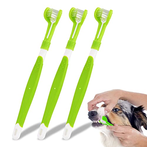 KTL 3 Pcs Triple Head Dog Toothbrush