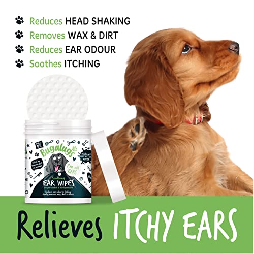 BUGALUGS Biodegradable Dog Ear Wipes with Soothing Solution