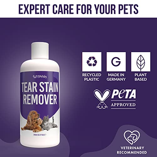 Petsly Tear Stain Remover 250ml - Ideal Dog and Cat Eye Drops
