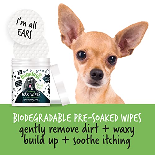 BUGALUGS Biodegradable Dog Ear Wipes with Soothing Solution