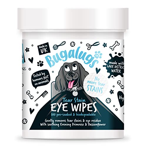 BUGALUGS Biodegradable Dog Eye Wipes - Tear Stain Removal