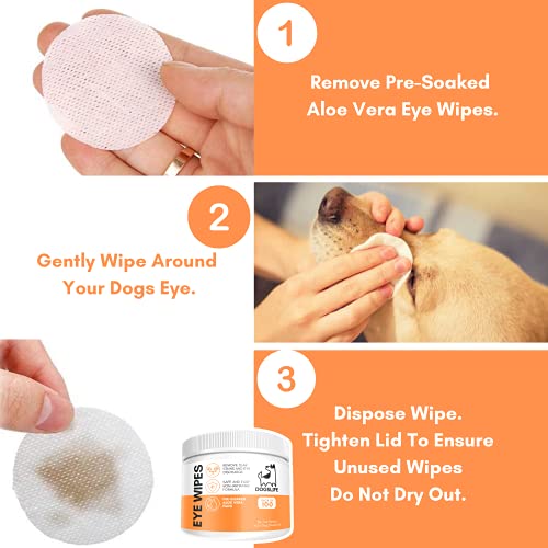 100 Pack Dog Eye Cleaning Wipes | Tear Stain & Discharge Remover
