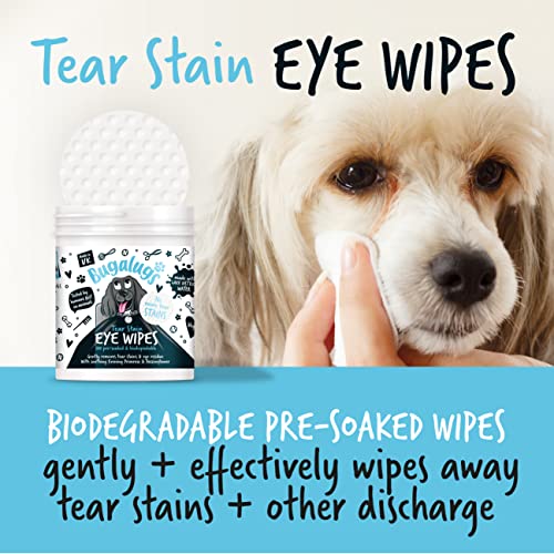 BUGALUGS Biodegradable Dog Eye Wipes - Tear Stain Removal