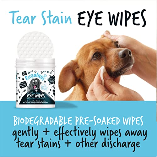 BUGALUGS Biodegradable Dog Eye Wipes - Tear Stain Removal