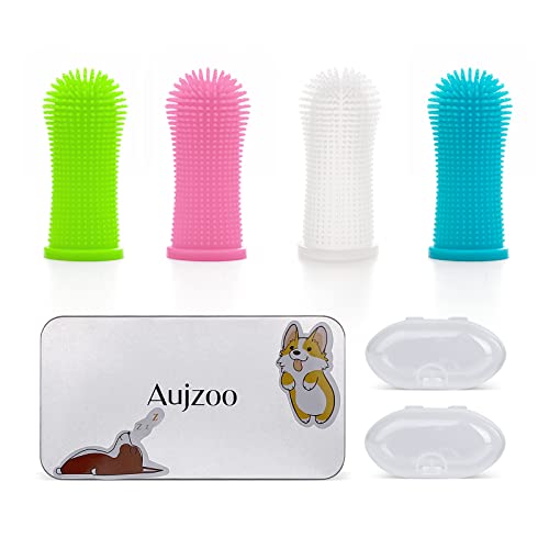 Aujzoo Dog Toothbrush Set (4 Packs)