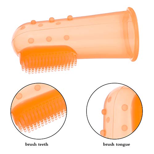 3 Sided Dog Toothbrush Set with Silicone Finger Brush