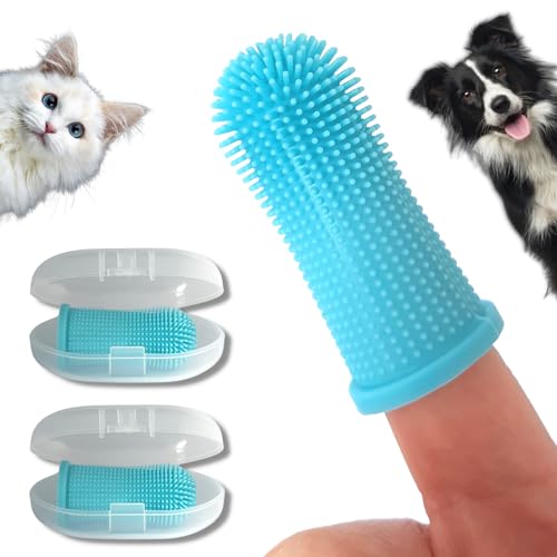 PawsOnlyUK Dog Finger Toothbrush Set with Storage Case