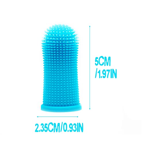 2 Dog Finger Toothbrushes - 360° Silicone - Pink/Blue
