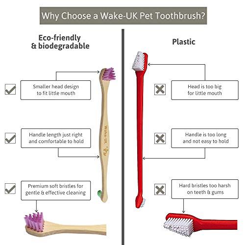 Organic Bamboo Pet Toothbrush, Pack of 2