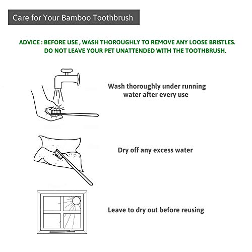 Organic Bamboo Pet Toothbrush, Pack of 2