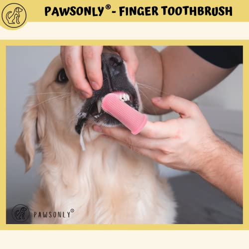 PawsOnlyUK Dog Finger Toothbrush Set with Storage Case