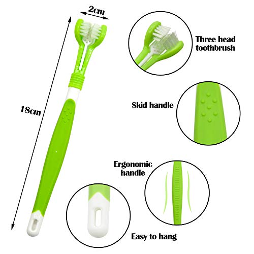 KTL 3 Pcs Triple Head Dog Toothbrush
