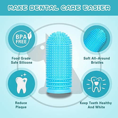 Silicone Dog Toothbrush 2 Pack with Storage Case