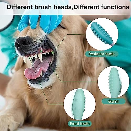 5-pack Double-Sided Soft Silicone Dog Dental Brush Kit
