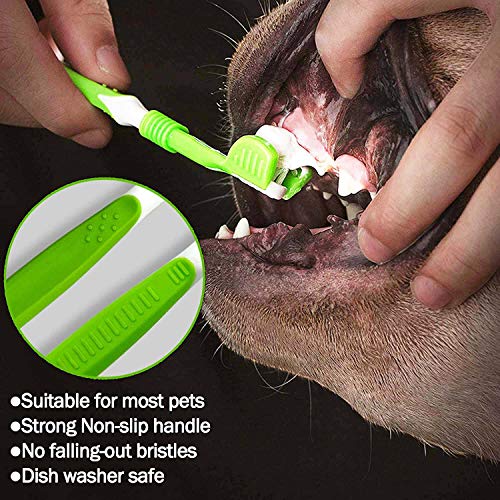 KTL 3 Pcs Triple Head Dog Toothbrush