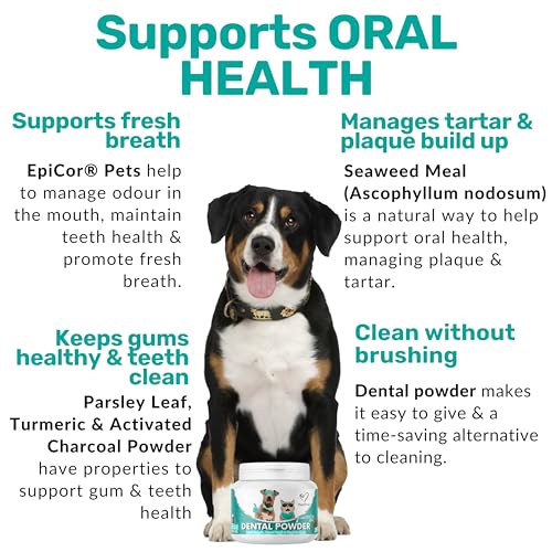 NutriPaw Dental Powder for Dogs & Cats - Fresh Breath & Healthy Gums - Fuss-Free
