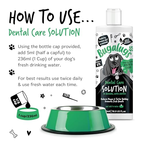 BUGALUGS Dog Dental Care Water Additive: Fresh Breath & Healthy Gums