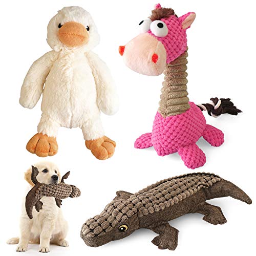 KONKY Plush Squeaky Toys Set for Dogs, 3-Pack